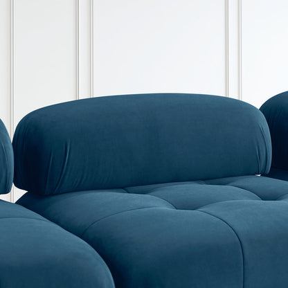 Modular Sectional Sofa, Button Tufted Designed and DIY Combination,L Shaped Couch with Reversible Ottoman, Navy Velvet