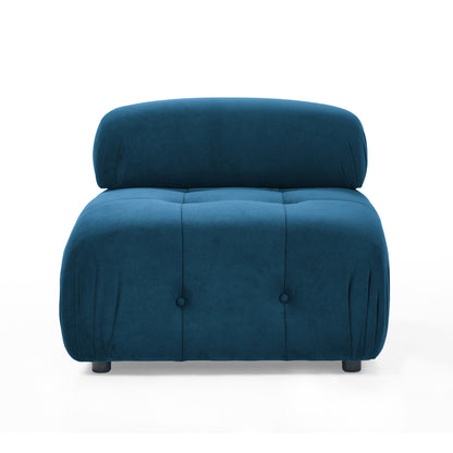 Modular Sectional Sofa, Button Tufted Designed and DIY Combination,L Shaped Couch with Reversible Ottoman, Navy Velvet