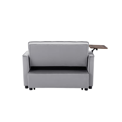 Grey Velvet Loveseat Sofa Bed