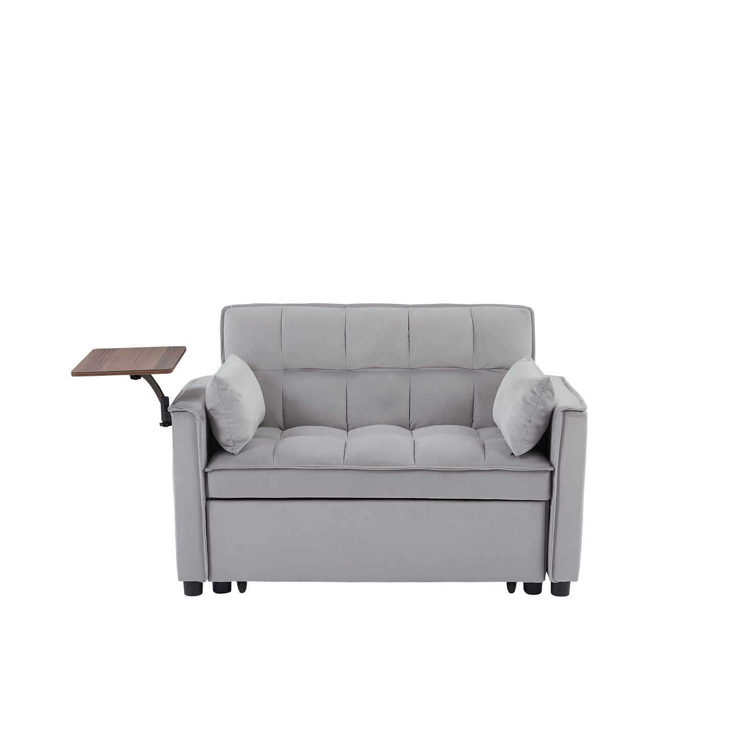 Grey Velvet Loveseat Sofa Bed