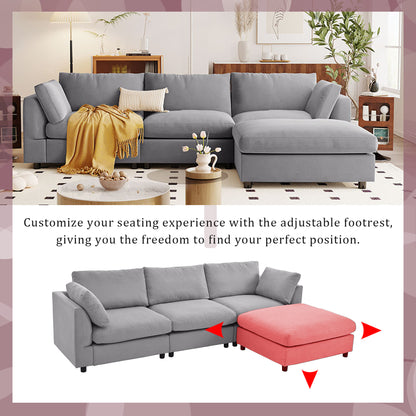 U_STYLE Upholstery Convertible Sectional Sofa, L Shaped Couch with Reversible Chaise