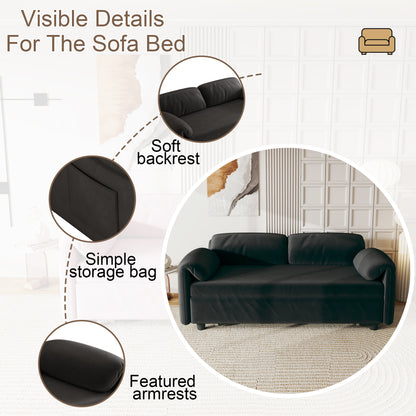 54 inch velvet sofa Sofa bed dual purpose living room retractable bed Black sofa