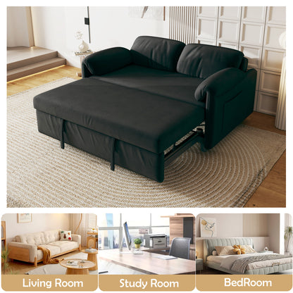 54 inch velvet sofa Sofa bed dual purpose living room retractable bed Black sofa