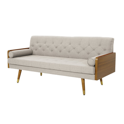 Mid Century Modern Tufted Fabric Sofa