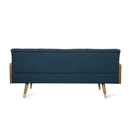 Mid-Century Modern Tufted Fabric Sofa