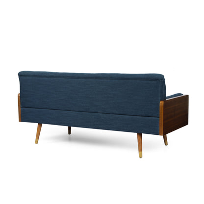 Mid-Century Modern Tufted Fabric Sofa