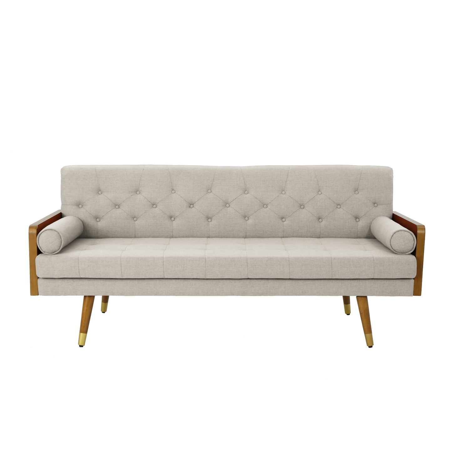 Mid Century Modern Tufted Fabric Sofa