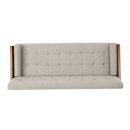 Mid Century Modern Tufted Fabric Sofa