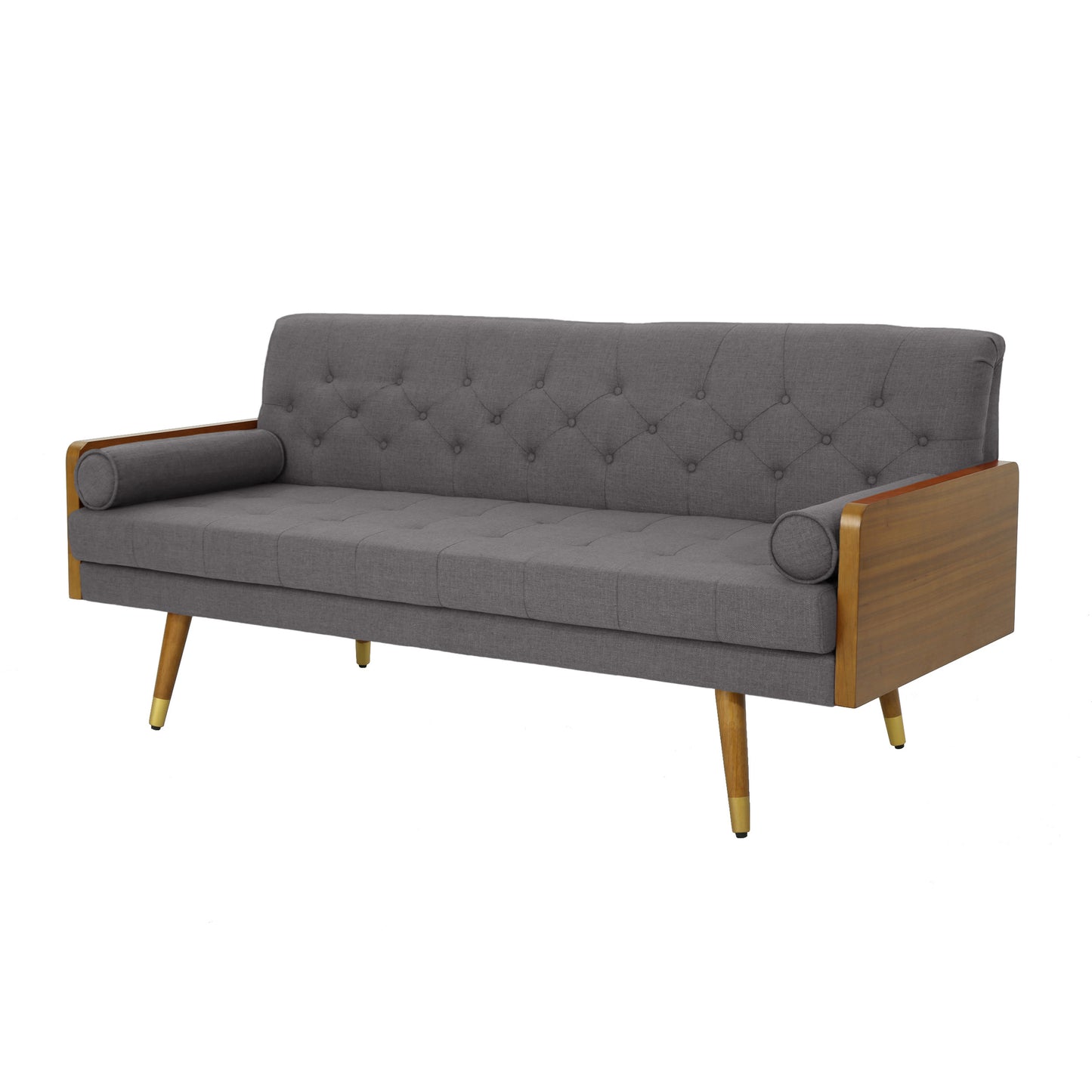 Mid Century Modern Tufted Fabric Sofa