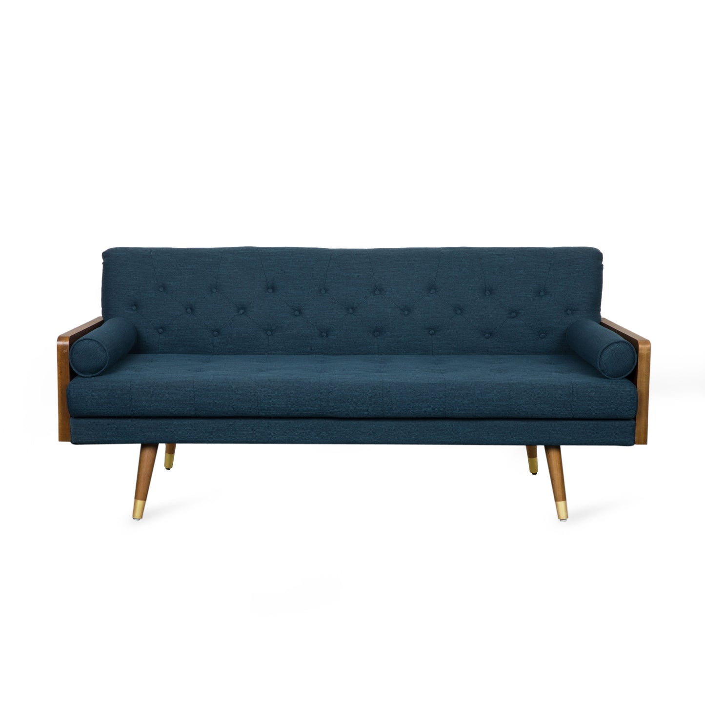 Mid-Century Modern Tufted Fabric Sofa