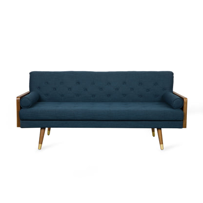 Mid-Century Modern Tufted Fabric Sofa