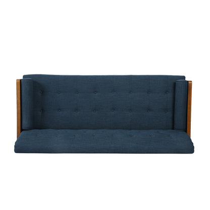 Mid-Century Modern Tufted Fabric Sofa