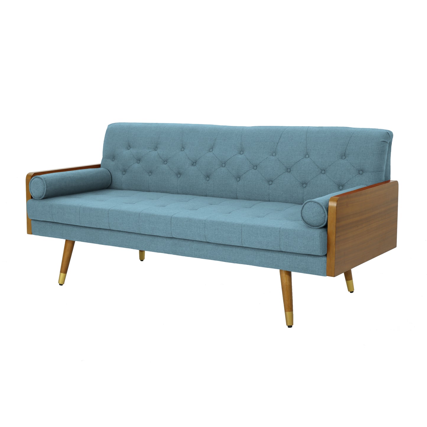 Mid Century Modern Tufted Fabric Sofa