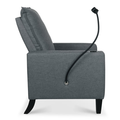 Recliner Chairs for Adults, Adjustable Recliner Sofa with Mobile Phone Holder & Cup Holder, Modern Reclining Chairs Fabric Push Back Recliner Chairs for Living Room, Bedroom, Gray