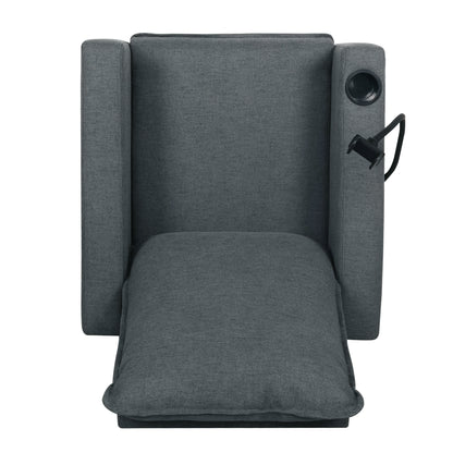 Recliner Chairs for Adults, Adjustable Recliner Sofa with Mobile Phone Holder & Cup Holder, Modern Reclining Chairs Fabric Push Back Recliner Chairs for Living Room, Bedroom, Gray