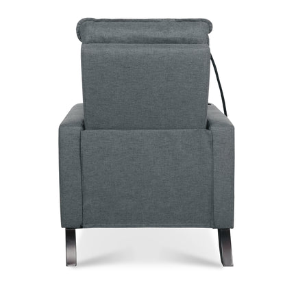 Recliner Chairs for Adults, Adjustable Recliner Sofa with Mobile Phone Holder & Cup Holder, Modern Reclining Chairs Fabric Push Back Recliner Chairs for Living Room, Bedroom, Gray