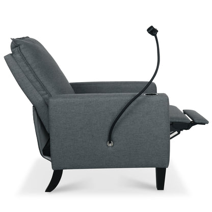 Recliner Chairs for Adults, Adjustable Recliner Sofa with Mobile Phone Holder & Cup Holder, Modern Reclining Chairs Fabric Push Back Recliner Chairs for Living Room, Bedroom, Gray