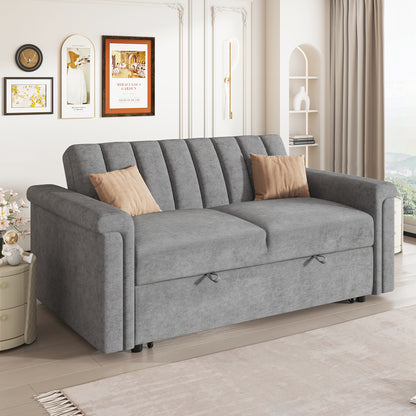 U_STYLE Convertible Soft Cushion Sofa Pull Bed,for Two People to Sit On