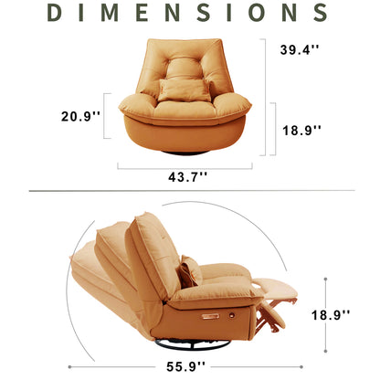 Smart multifunction recliner chair electric yellow