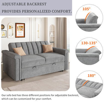 U_STYLE Convertible Soft Cushion Sofa Pull Bed,for Two People to Sit On