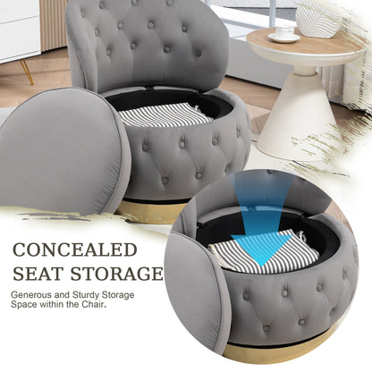 360 Degree Swivel Cuddle Barrel Accent Storage Chairs, Round Armchairs with Wide Upholstered, Fluffy Velvet Fabric Chair for Living Room, Bedroom, Office, Waiting Rooms