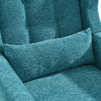 Modern Accent Chair Upholstered Foam Filled Living Room Chairs Comfy Reading Chair Mid Century Modern Chair with Chenille Fabric Lounge Arm Chairs Armchair for Living Room Bedroom (Teal)