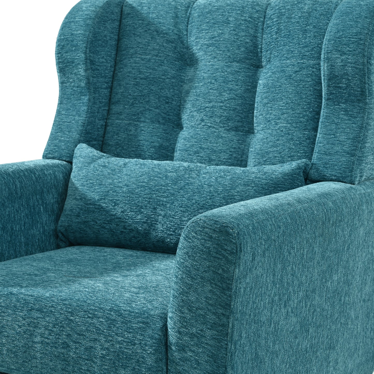 Modern Accent Chair Upholstered Foam Filled Living Room Chairs Comfy Reading Chair Mid Century Modern Chair with Chenille Fabric Lounge Arm Chairs Armchair for Living Room Bedroom (Teal)