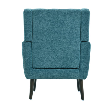 Modern Accent Chair Upholstered Foam Filled Living Room Chairs Comfy Reading Chair Mid Century Modern Chair with Chenille Fabric Lounge Arm Chairs Armchair for Living Room Bedroom (Teal)