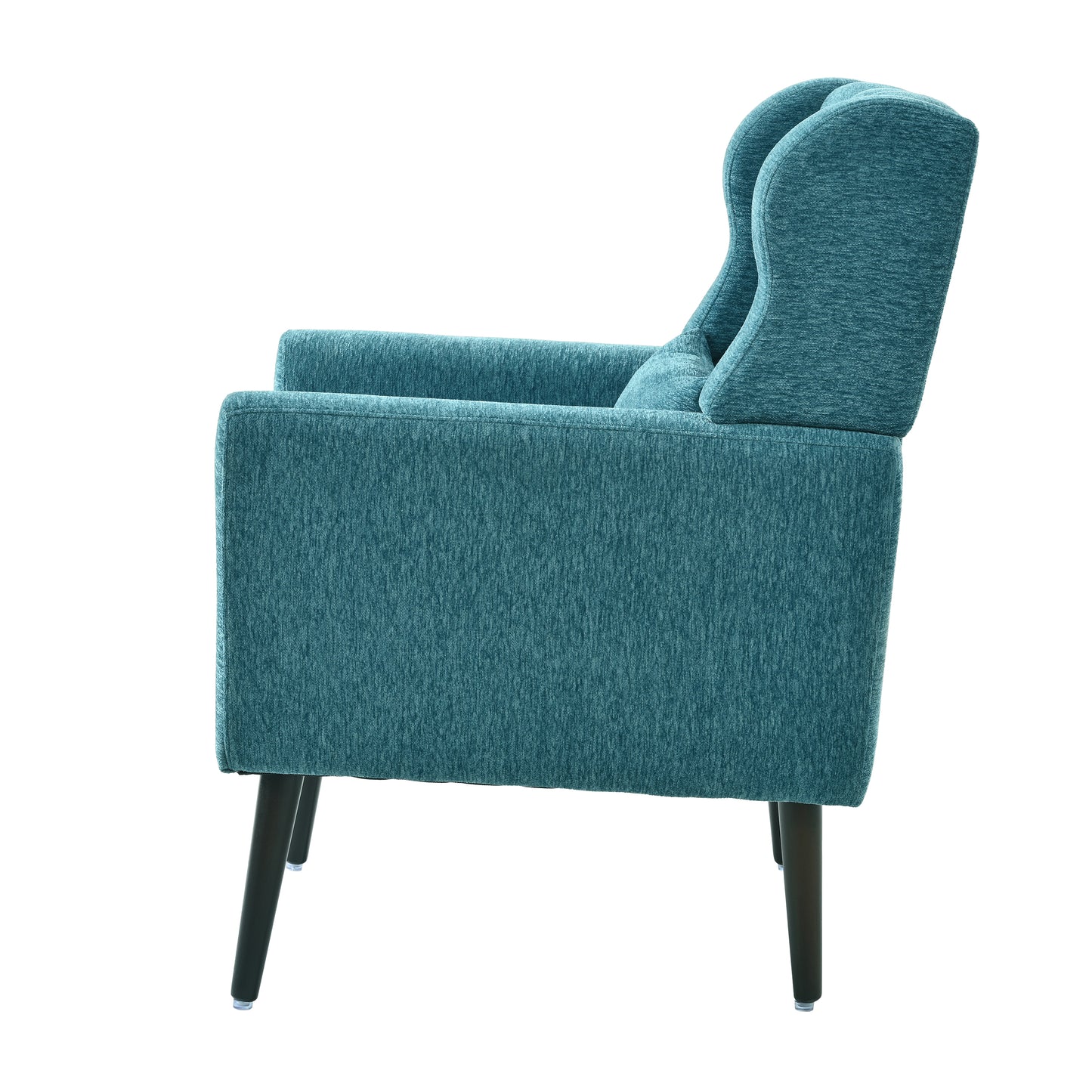 Modern Accent Chair Upholstered Foam Filled Living Room Chairs Comfy Reading Chair Mid Century Modern Chair with Chenille Fabric Lounge Arm Chairs Armchair for Living Room Bedroom (Teal)