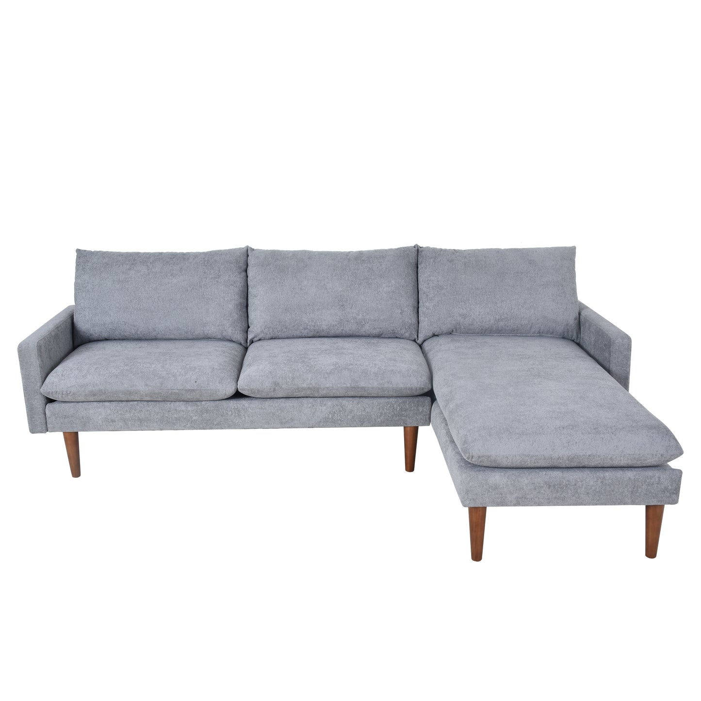 L-Shaped Sofa with Padded Cashmere: Multi-functional Design, Modern Luxury Appearance - Ideal for Living Rooms, Apartments - Easy Assembly & Maintenance,Grey