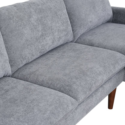 L-Shaped Sofa with Padded Cashmere: Multi-functional Design, Modern Luxury Appearance - Ideal for Living Rooms, Apartments - Easy Assembly & Maintenance,Grey