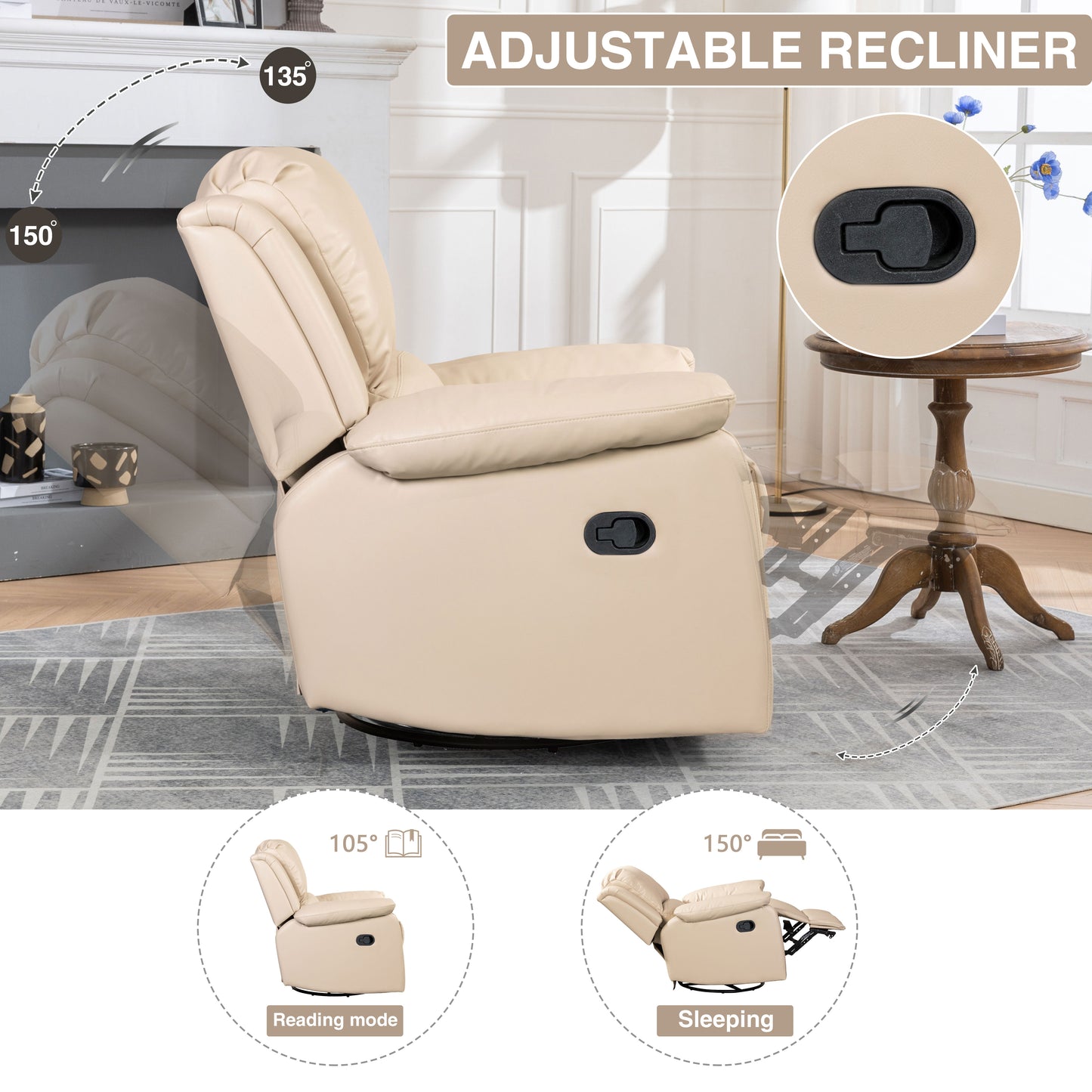 Swivel and Glider Recliner Chair