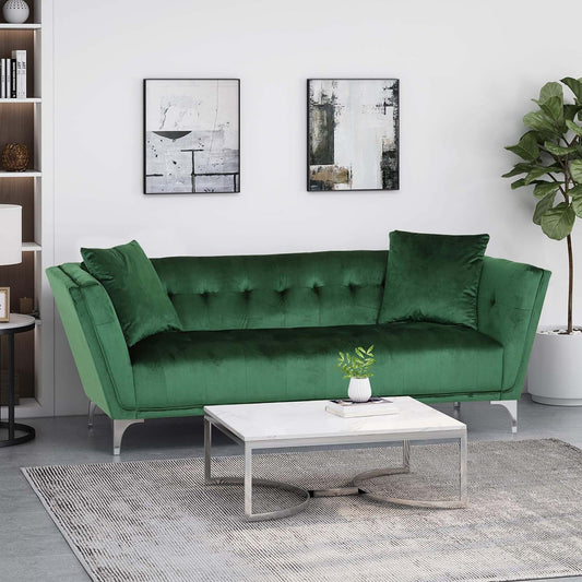 Comfy 3-seat Sofa with Metal Legs, Modern for Living Room and Study