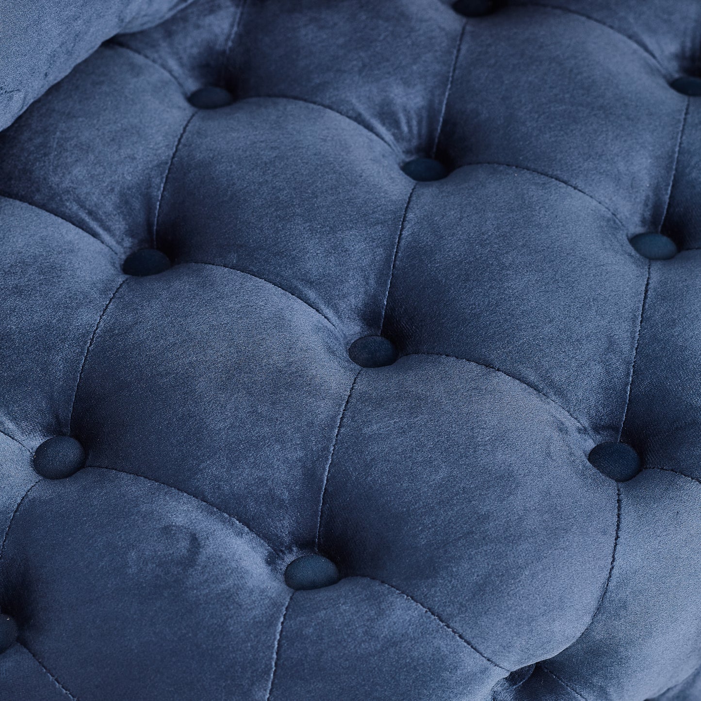 Velvet Upholstered Swivel Chair for Living Room, with Button Tufted Design and Movable Wheels, Including 3 Pillows, Blue