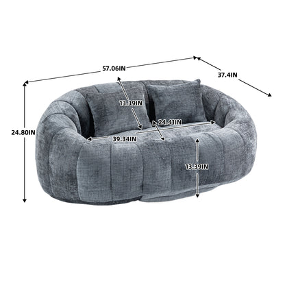 Bean Bag sofa Lazy Sofa Durable Comfort Lounger High Back Bean Bag Chair Couch for Adults and Kids, Indoor & Outdoor, Accent Floor Soft Lounge Chair (Gray chenille)