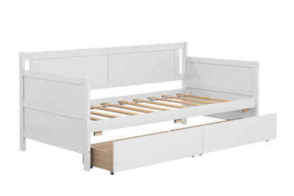 Daybed with two drawers, Twin size Sofa Bed, Two Storage Drawers for Bedroom,Living Room,White(New SKU:W504P149045)