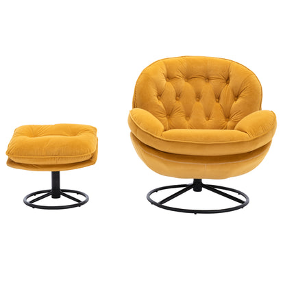 Accent chair TV Chair Living room Chair with Ottoman-Yellow