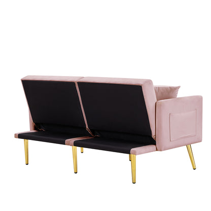 PINK VELVET SOFA BED