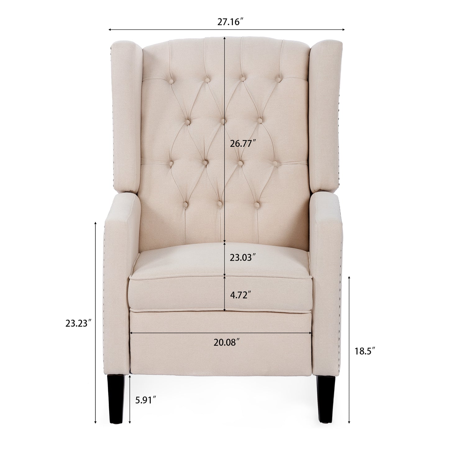 27.16" Wide Manual Wing Chair Recliner