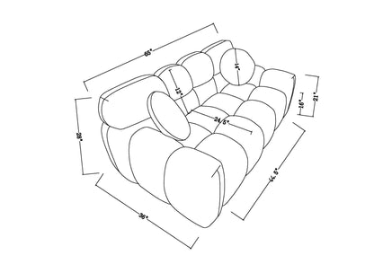 64.96 length,35.83" deepth,human body structure for USA people, marshmallow sofa,boucle sofa,2 seater, BEIGE BOUCLE