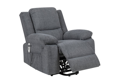 Electric Power Recliner Chair With Massage For Elderly,Remote Control Multi-function Lifting, Timing, Cushion Heating Chair With Side Pocket Dark Grey