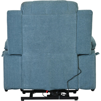 Massage Recliner,Power Lift Chair for Elderly with Adjustable Massage and Heating Function,Recliner Chair with Infinite Position and Side Pocket for Living Room,Blue