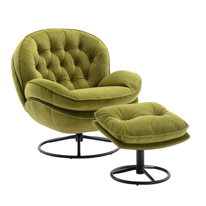 Accent chair TV Chair Living room Chair with Ottoman-FRUIT GREEN