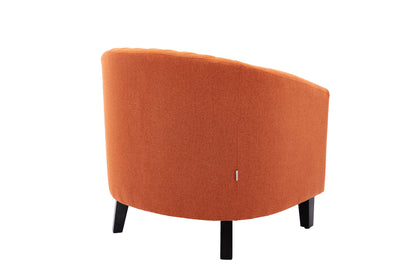 Barrel Chairs with Soft Padded Armrest, Club Chairs with nailheads and solid wood legs for Living Room Bedroom Waiting Room (Orange Linen)