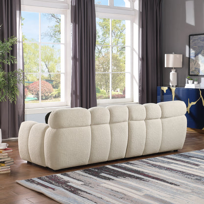 87.4 length,35.83" deepth,human body structure for USA people, marshmallow sofa,boucle sofa,3 seater, BEIGE BOUCLE