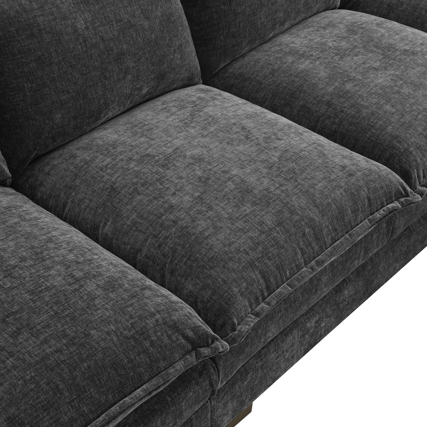 118*55" Modern L-shaped Chenille Cloud Sofa with Double Seat Cushions,5-seat Upholstered Indoor Furniture,Sleeper Sofa Couch with Chaise Lounge for Living Room,Apartment,4 Colors