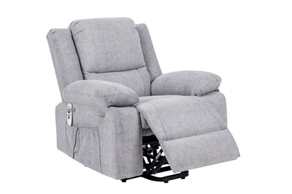 Electric Power Recliner Chair With Massage For Elderly,Remote Control Multi-function Lifting, Timing, Cushion Heating Chair With Side Pocket Light Grey