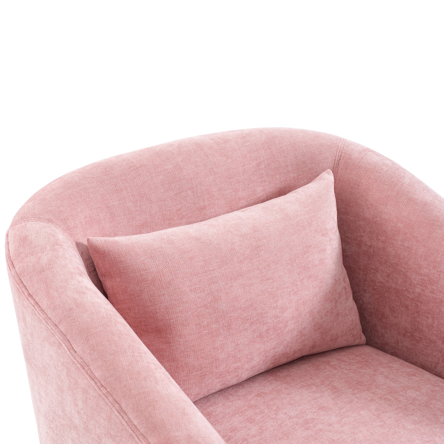 360-degree Swivel Accent Armchair Linen Blend PINK