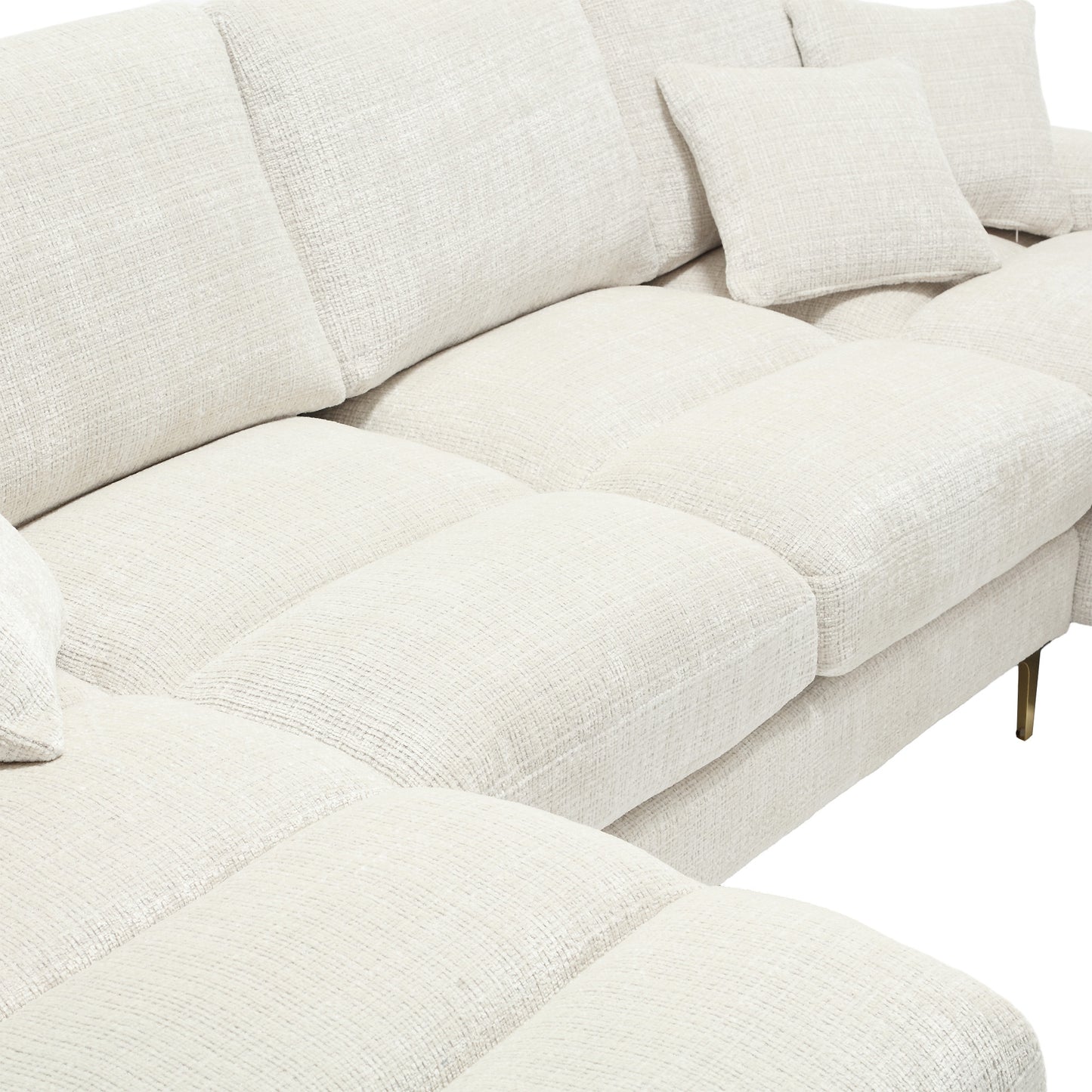 Modern Large chenille Fabric U-Shape Sectional Sofa