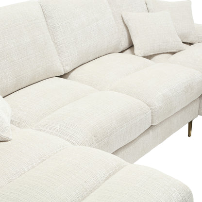 Modern Large chenille Fabric U-Shape Sectional Sofa